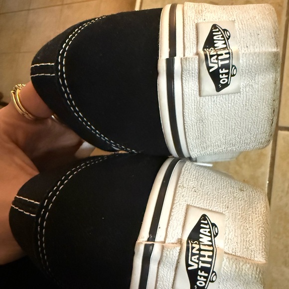 Vans Classic Black and White Platform Shoes - Picture 3 of 5